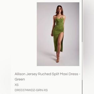 Meshki dress- Allison Jersey Ruched Split Maxi Dress